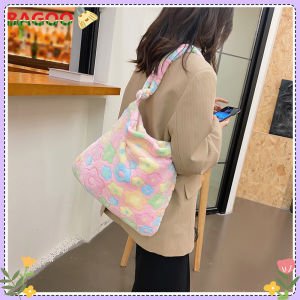 BAGOO Túi Đeo Chéo Nữ Họa Tiết Chân Gấu Dễ Thương Hàn Quốc Túi Đeo Vai Lông Mềm Cặp Sách Nữ Sức Chứa Lớn