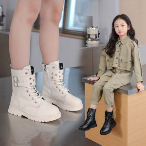 Princess Style Martin Boots for Girls Soft Bottom Show Shoes Spring Autumn Leather Shoes Childrens Short Boots Korean Version