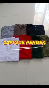 LAQOS PIQUE - Kemeja Pria Polos Lengan Pendek anti kusut Kerah Sanghai