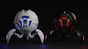 Gravastar Mars Pro 5.0 Sci-fi Wireless Bluetooth Speaker Robotic Desktop 3D Bass RGB Gaming Subwoofer Heavy Bass Mecha Audio Black & White