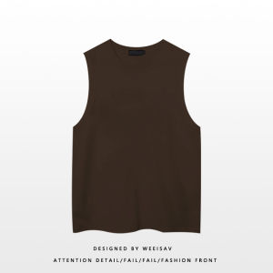 Mens Basketball Vest Heavyweight 260G Summer Loose Shoulder Sleeveless Cotton Casual Top Hong Kong Style Pure Cotton Shirt