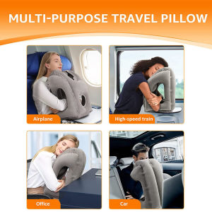 Yunos Inflatable Travel Pillow for Sleeping Multi-Use - Neck Pillow for Airplane/Car/Office Compact & Lightweight Comfort Support Head/Neck/Lumbar