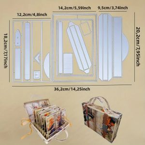 1 Bộ Vali Thủ Công Album Cắt Khuôn Kim Loại Dùng Cho Thủ Công Giấy DIY Scrapbooking Tạp Chí Người Lập Kế Hoạch Phiêu Lưu Sách Quà Tặng