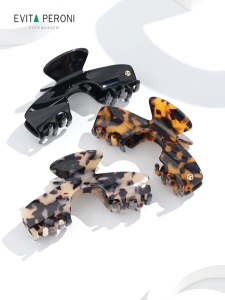 EVITA PERONI | "Azure Mirage" Series Large Shark Clip | High Quality Female Hair Clip | Klip Rahang