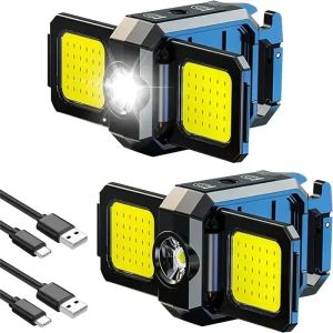 Đèn LED COB Đèn Pin Bỏ Túi Đa Chức Năng Có Móc Từ Tính Mạnh Đèn Làm Việc Cầm Tay Sáng Mạnh Để Cắm Trại Và Sửa Chữa Ô Tô