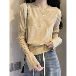 WANGGONGZHU | High Waist Plus Size Knitwear Womens French Style Spring New Loose Comfortable Slimming Sweater Long Sleeve Round Neck Top