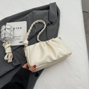 Fashionable Folded Underarm Crossbody Bag Womens Small Popular Shoulder Bag Casual Style PU Material Pure Color Leisure Scene