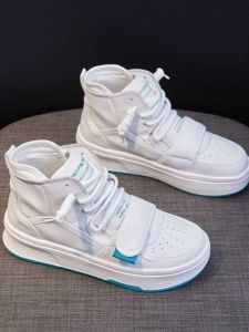 รองเท้ากีฬาส้นสูงแบบสวมหัวสูงสำหรับผู้หญิง รองเท้าลำลองหนังนิ่ม ทรงหนา ฤดูใบไม้ผลิและฤดูใบไม้ร่วง สไตล์เกาหลี รองเท้าแฟชั่น