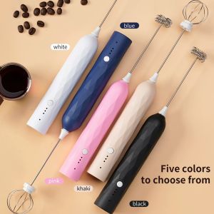 Electric Home Use Egg Beater Coffee Foam Maker Double Head Replaceable Rechargeable Three Gear Adjustment 304 Stainless Steel