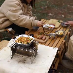 Camping Mini BBQ Grill Portable Folding Card Type Stove Barbecue Grill - Paez Official