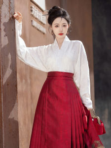 New Chinese Style Reformed Hanfu Shirt Matched with Horse Tailed Skirt Aircraft Sleeve Intersecting Collar Summer Fashion Top