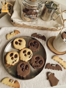 เครื่องมืออบขนมแบบบดี้ กล่องรูปสี่เหลี่ยมเล็กสำหรับทำขนมปังสีสันสดใส รูปหน้าผี สีสันสดใส สำหรับใช้ในบ้าน วัสดุ PLA