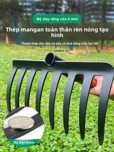 MONLEYTA | Monleyta German Precision Rake Manganese Steel Flat Ground Five Nine Teeth Earth Turning Iron Rake Tool Complete Set