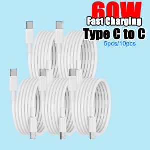 5pcs/10pcs PD 60W Type C to Type C Cable For IPhone 15 Fast Charging Cable For Samsung Xiaomi Huawei USB Type C Phone Data Cable