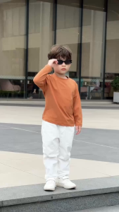 Áo thun áo phông trơn tay dài nhiều màu cho bé trai bé gái đi học đi chơi 9 đến 27kg BERNIE T0725A51