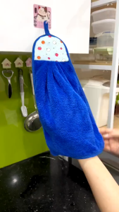 Khăn Lau Tay Có Móc Treo Dùng Trong Nhà Bếp Khăn Lau Tay Bếp Vải Cotton Mềm Mại Siêu Thấm Hút Vuadienmay