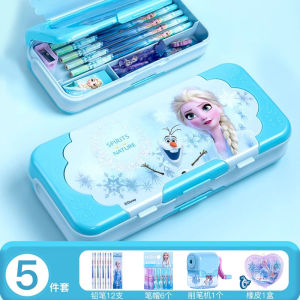 Disney Elsa Princess Multi-layer Pencil Case for Bé Gáis Kindergarten Automatic Lead Holder Student Stationery Box Quality Assured