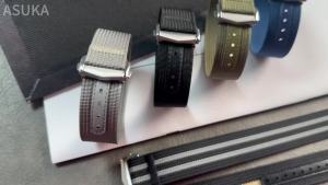 Ribbed Nylon WatchBand Canvas Nylon Strap 20mm 22mm for Omega for Swatch MoonSwatch Men Sport Waterproof Folding Buckle Bracelet