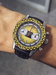 Elegant Retro Racing Speed Mechanical Ondine Core Mechanical Tachymeter Night Light round Dial Stainless Steel Mens Watch