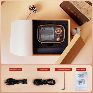 Panda | Panda D36 Retro Bluetooth Speaker High Sound Quality Outdoor Vehicle Mounted Multi-Function Radio Card Slot Aluminum Alloy Shell