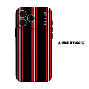 black red white stripes Phone Case for iPhone 18 17 16 15 14 13 12 11 Air Pro Max Plus Double-layer Cover