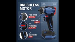 oeny | Brushless Electric Screwdriver Cordless Drill Two Speed No Battery Included Perfect for Home DIY Projects Lightweight and Rechar
