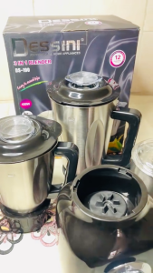 3-in-1 Stainless Steel Heavy Duty Blender Jar Set - Replacement Grinder & Mixer Containers with Secure Lids