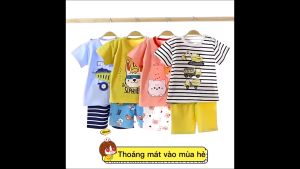 Bộ quần áo cộc tay bộ thun ngắn tay 2023 cotton dành cho bé trai 10kg -14kg mẫu mới phiên bản hàn quốc bộ dồ cho bé