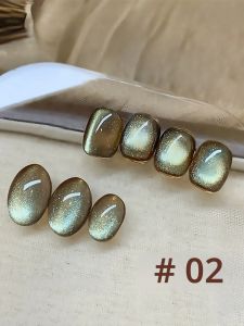 ยาทาเล็บเจล WS Autumn Whitening Mint Brown Green Cat Eye 1 ชิ้น รุ่นใหม่ปี 2025 สีน้ำตาลเขียวประกายวิบวับ พร้อมลูกปัดแก้วคริสตัลสำหรับตกแต่งเล็บ