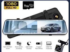 5MP Dash Cam Car Optional Dual Lens Night Vision 12In DVR Rearview Mirror Dash Camera Video Recorder Auto Wide-angle Camera