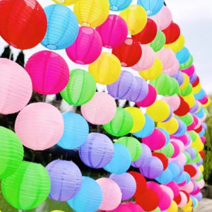 35cm (14inch) Multi-color Circular Paper Lantern DIYwedding Decoration Baby Shower Birthday Party Christmas Celebration Supplies