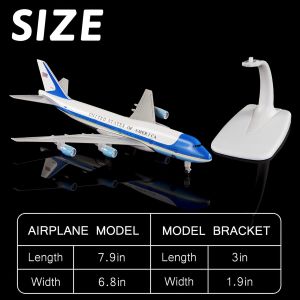 20cm 1/300 Scale Aircraft American Air Force One B747 Diecast Metal Airplane Models Kit With Stand For Aviation Gift Collection