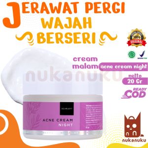 NUKANUKU - Krim Pemutih Scarlett Whitening Cream Night Original Acne Brightly Ever Paket Scarlet Cream Pagi By Felicya Angelista