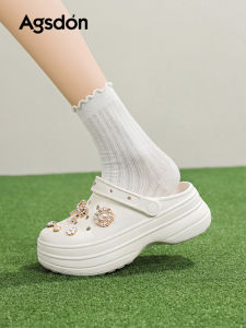 Agsdon | Comfortable White Thick-soled Sandals with Holes