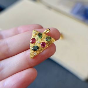Montagne Jewelry Customization 18k Gold Fine Jewellery Natural Grade A Tourmaline Pendant