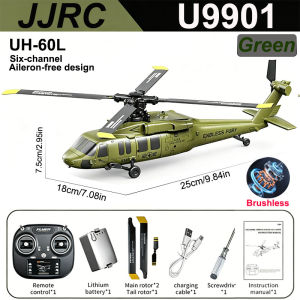 WLtoys | JJRC 6CH RC Helicopter UH-60L 6 Axes Aileron-free Design Fighter Jet With Brushless Motor One Key Takeoff 3D Roll Airlane Toy