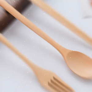 Wooden Cutlery Sets Bamboo Fork Travel Dinnerware Environmental Kitchen Tool Wooden Spoon Fork