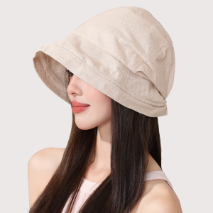 BILLI ZILLY | Cotton Pleated Japanese Style Small Brim Breathable Sun Hat