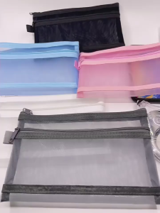 Transparent mesh pencil bag single layer double layer large capacity stationery bag pen bag