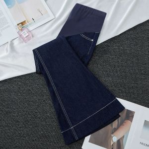 Quần Jeans Denim Thẳng Cho Mẹ Trẻ Mùa Xuân 2025 Quần Thường Ngày Cho Mẹ Béo Phì Có Túi Đeo Cao Cấp Cấp Trung