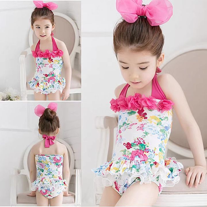 Children's One-piece Swimsuit Swimwear for Girls New fashion Floral ...