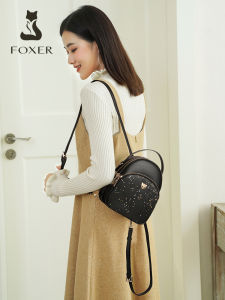 FOXER Glett Design Mini Female Backpack Split Leather Multilayer Space Women Shoulder Bag