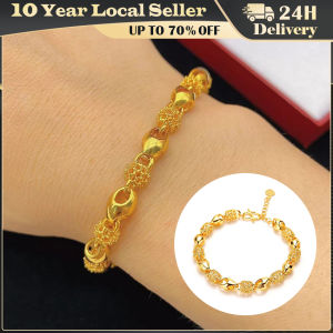 Stylish Minimalist Flower Bracelet for Women (Alluvial Gold) - Asymmetric Single Flower Matte Braided Chain Street Style