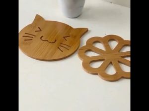 5pcs Wooden Coasters Non-Slip Heat Resistant Coasters Fit All Cups for Tabletope Protection