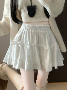 Ballet Style Thick Velvet Cake Half Skirt Womens Autumn Winter High Waist Slimming A-Line Pleated Puffy Short Skirt