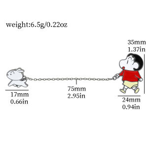 Crayon Shin-Chan Cartoon Cute Metal Enamel Badge Walking Dog Fun Brooch Clothing Anime Plush Toys Cosplay Gifts