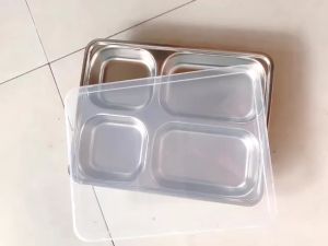 Khay Đựng Cơm Inox 304 Sâu Lòng 6 Ngăn An Toàn Cho Thực Phẩm