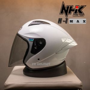 HELM NHK N1 MAX SOLID WHITE N1 max putih - SINGLE VISOR