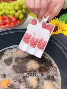 เครื่องทำลูกชิ้น ครัวสร้างสรรค์ ลูกชิ้นปลา ลูกชิ้นเนื้อ แม่พิมพ์พิเศษ ตัวเลื่อนกุ้ง เครื่องทำข้าวปั้น หม้อหุงไส้เนื้อ เครื่องทำลูกชิ้นปิ้งในครัวเรือน สำหรับทำลูกชิ้นปิ้ง