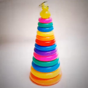 Rainbow Stacking Rings Toys for Baby Toddler Puzzle Toss Ring Toy / Susunan Cincin Mainan Bayi